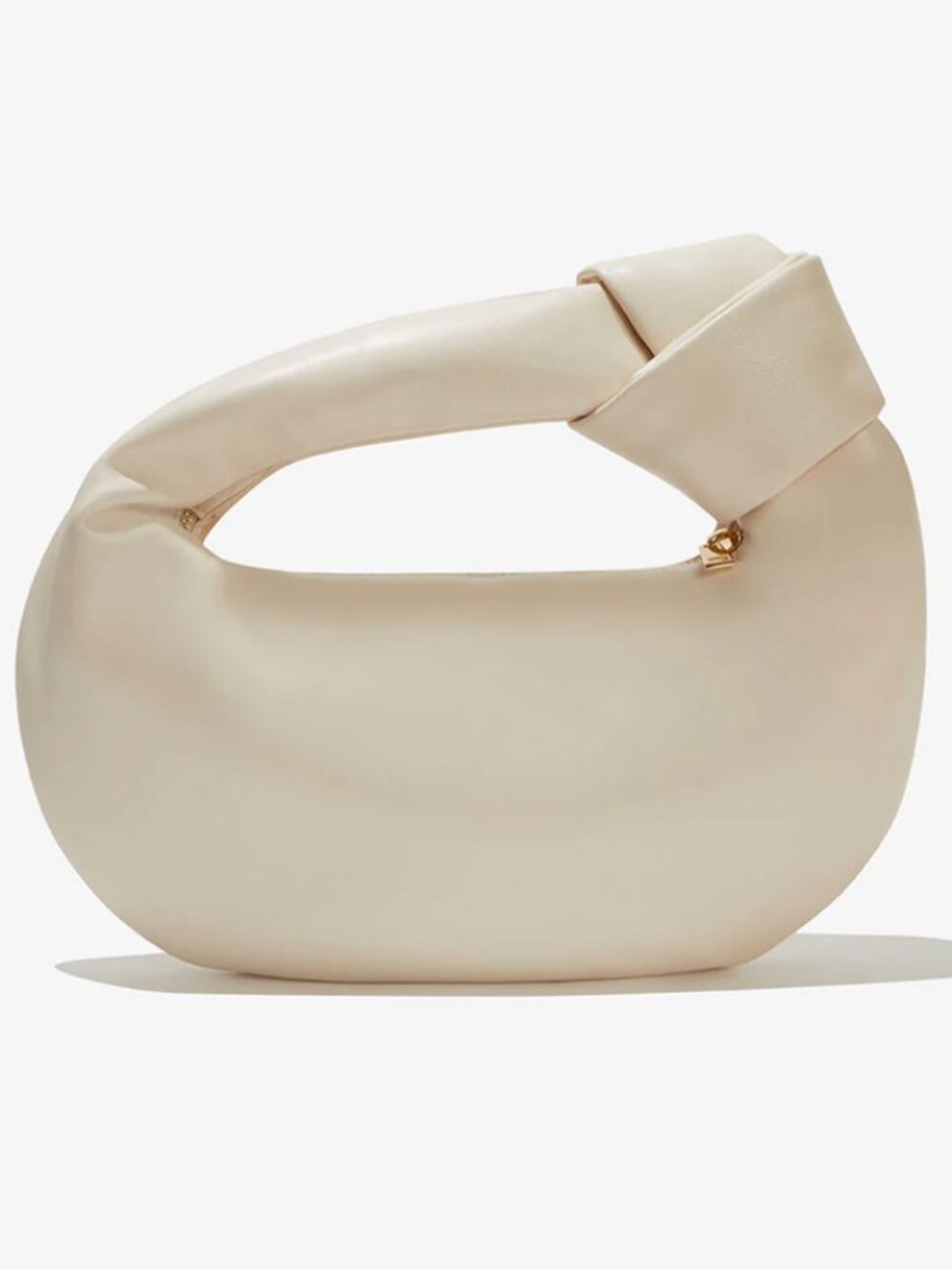 Melie Bianco Alexandra Cream Soft Vegan Top Knot Handle Purse